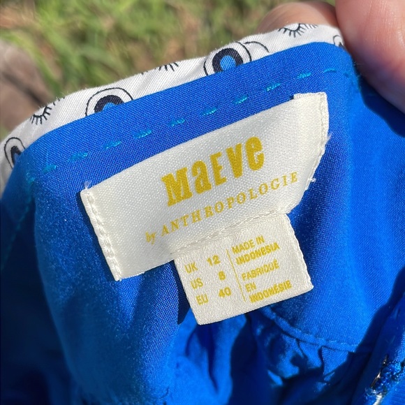 Anthropologie Maeve Alyssa MIDI Blue Floral Skirt 8 - Picture 14 of 16